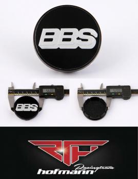 schwarz / chrom 56 mm 09.24.257 / 10023596 BBS Felgendeckel Embleme